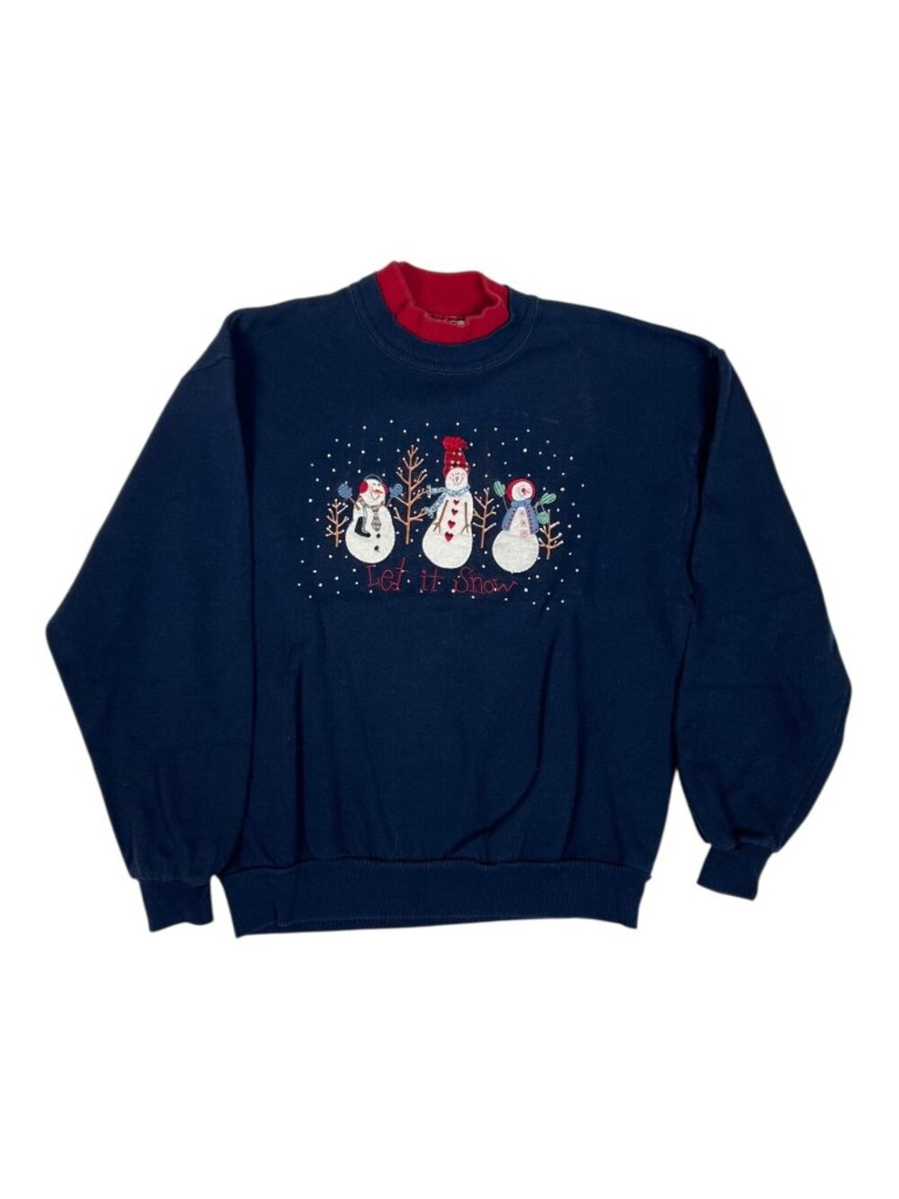 Vintage Top Stitch Morning Sun Christmas "Let It Snow" Sweatshirt Size L Snowman
